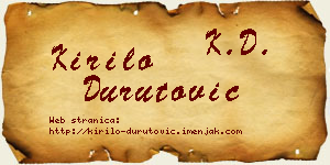 Kirilo Durutović vizit kartica